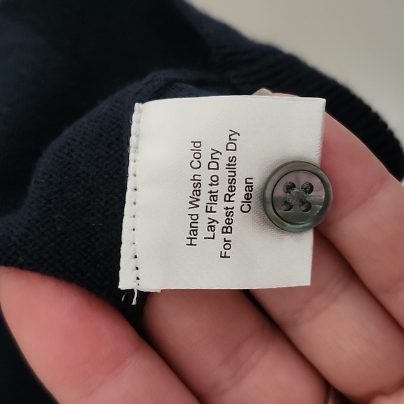 Pronto-uomo made in Italy merino wool polo sweater, navy blue, in 3xl - Picture 7 of 8